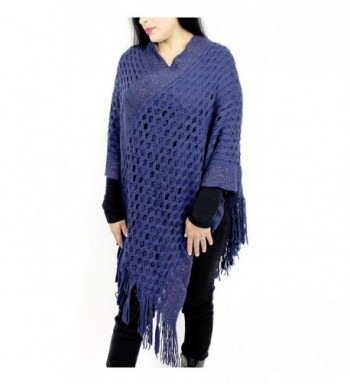 Streak Brilliance Crocheted Poncho V neck