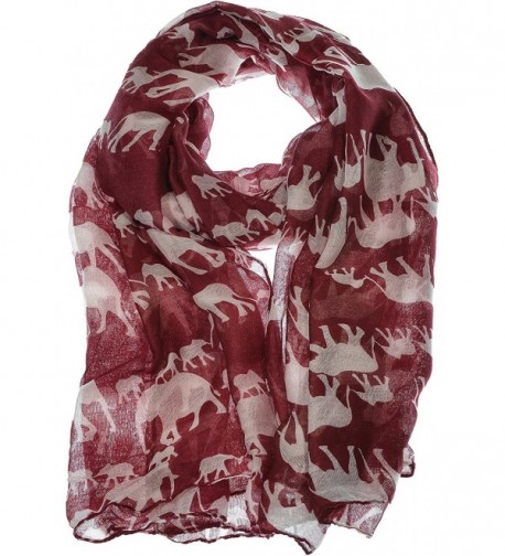 Hand By Hand Aprileo Women's Elephant Scarf Animal Seasonless Elegant Shawl Wrap - Burgundy. - CT12GUFVXHT