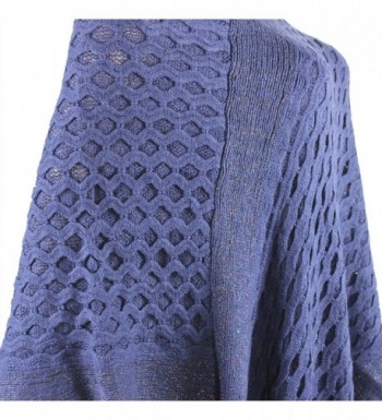 Streak Brilliance Crocheted Poncho V neck in Wraps & Pashminas