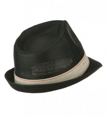 Jute Band Fedora Black OSFM in Men's Fedoras