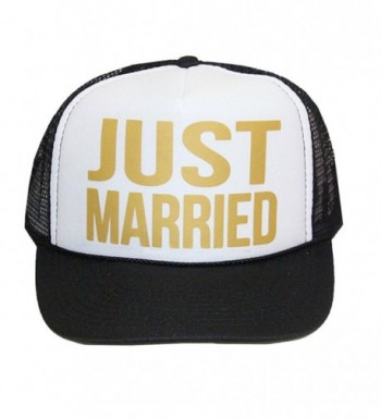 Classy Bride Just Married Trucker Hat - Black/White - CR17YD5THOQ