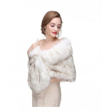 Limeng 1001 Limeng Womens Faux Fur Shawl Wraps Winter Stole Shrug for Bridal Ladies