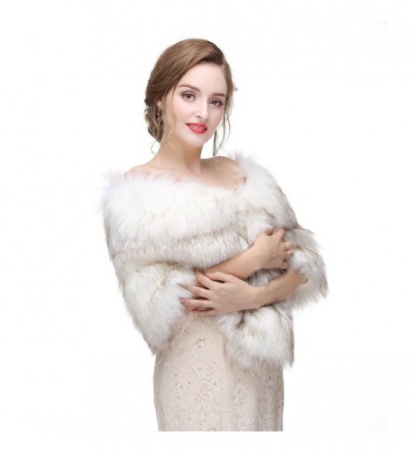 Limeng 1001 Limeng Womens Faux Fur Shawl Wraps Winter Stole Shrug for Bridal Ladies in Wraps & Pashminas