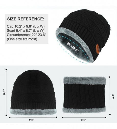 BeanieHat Scarf Set Winter Warm Fleece Lined Skull Cap and Scarf For ...