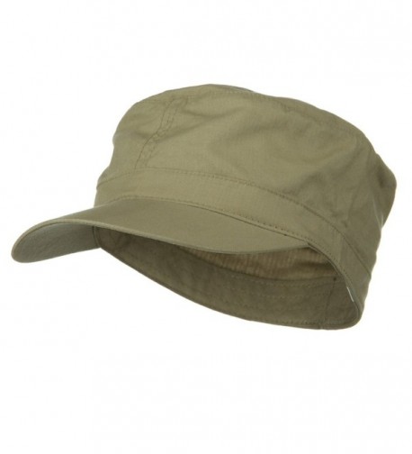 E4hats Big Size Fitted Cotton Ripstop Military Army Cap - Khaki - CT11673KE7Z