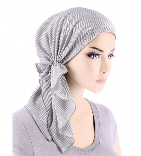 Turban Scarves Pre Tied Bandana Cancer 06- Plisse Silver Gray (Plisse ...