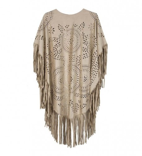 Frenshion Womens Hollow Asymmetric Fringed in Wraps & Pashminas