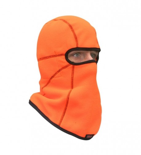 Heat Factory Deluxe Fleece Balaclava Face Mask with 5 Hand Heat Warmer Pockets - Blaze Orange - CZ1150IWZIT