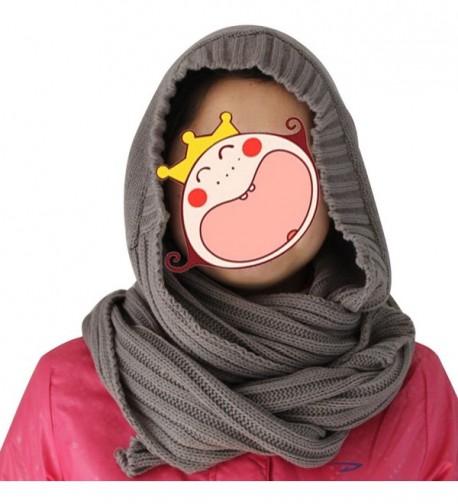 eYourlife2012 Winter Unsex Women's Knitted Hat Set 2in1 Wrap Scarf Outdoor Warm - Gray - CM11HI5S6DZ