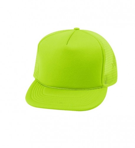 EnimayUnisex Men's Women's Solid & Two-Tone Mesh Baseball Style Trucker Hat - Solid Neon Green - C1122TIL88F