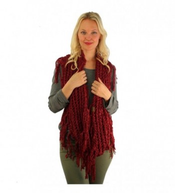 Winter Chenille Tassle Infinity Burgundy