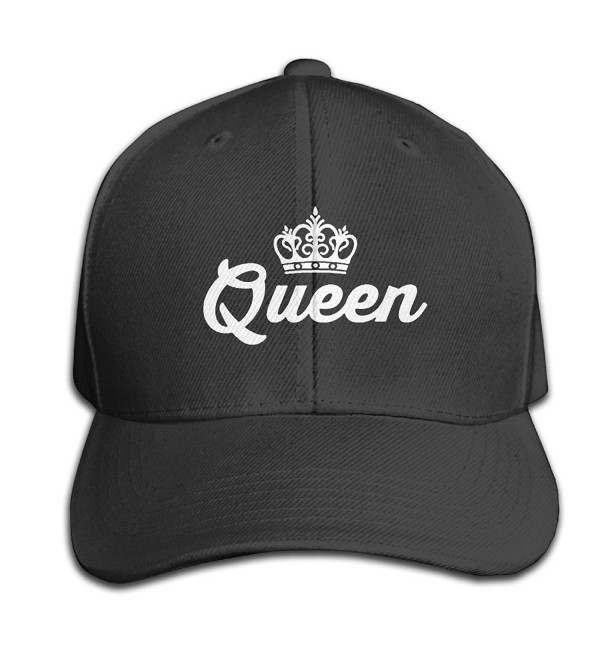 Mens Fitted Hats Queen Lovers Couple Adjustable Cool Snapback - Black - CY12MXZBA2I