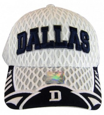 Dallas Texas Script & Stars Summer Mesh Adjustable Baseball Caps - White/Navy Script - CR184MW7H66