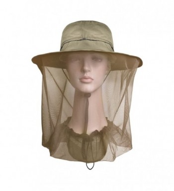 Lenikis Outdoor Sun Protection Hats With Mosquito Head Net - khaki - CA12GALFTH7