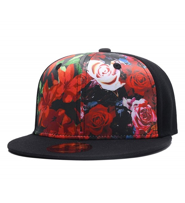 Quanhaigou Floral Baseball Premium Snapback - Red Floral - CT186O7HL8S