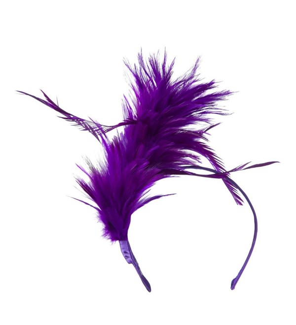 Fancy Feather Fascinator - Purple - C611GZA8Y85