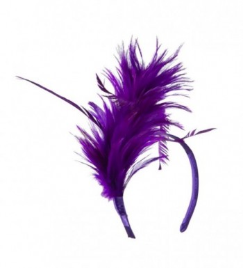 Fancy Feather Fascinator Purple OSFM