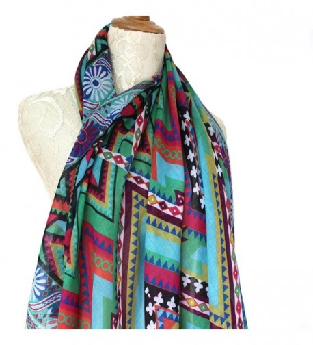 ADJOINT Women's Colorful Printed Boho Bohemian Soft Square Scarf - Multicolor 2 - CW184C9IX4D