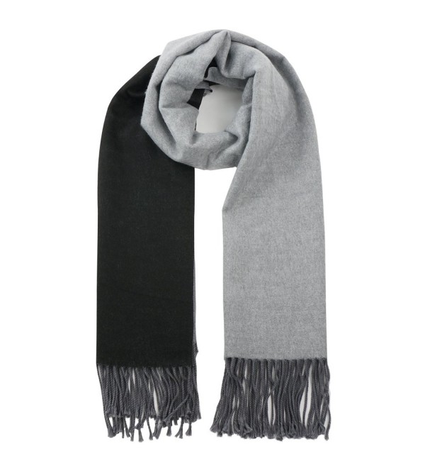 Women's Warm Fashion Contrast Scarf - Stylish Baby Alpaca Scarf - Gray - CV187DH8D8A