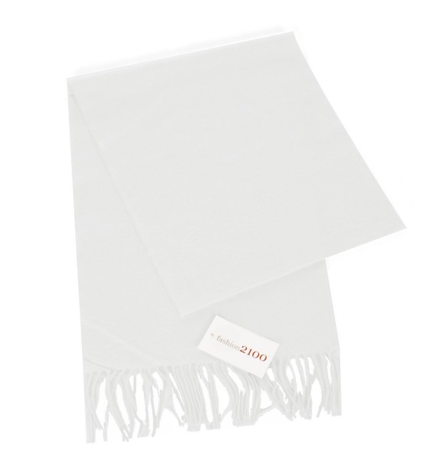 fashion2100 Super Soft Cashmere Feel Scarf - White - CQ12OBN8NPL