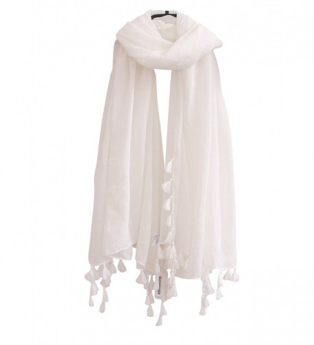 Women Lightweight White Scarf Wrap - 01white - CV12KWWMX9D