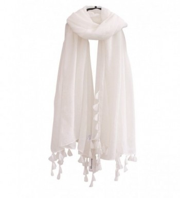 Women Lightweight White Scarf Wrap - 01white - CV12KWWMX9D