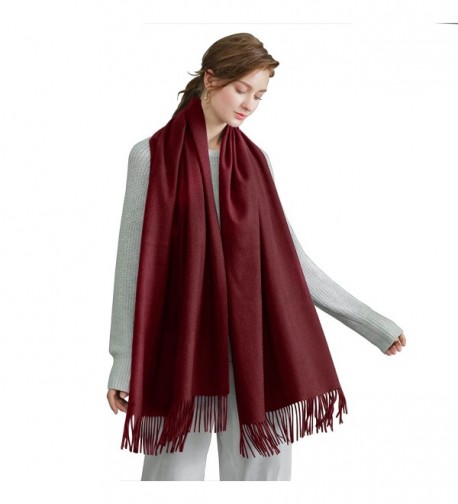 Sunfung Winter Scarves Fashion Pashmina - Wine Red - CR188RZ4AL6