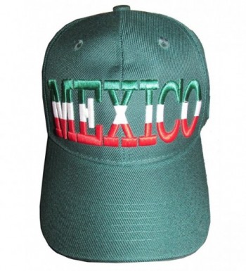 Altis Premium Mexico Curve Bill Hat - Adjustable Baseball Cap - Green - CI11KY0EJSR