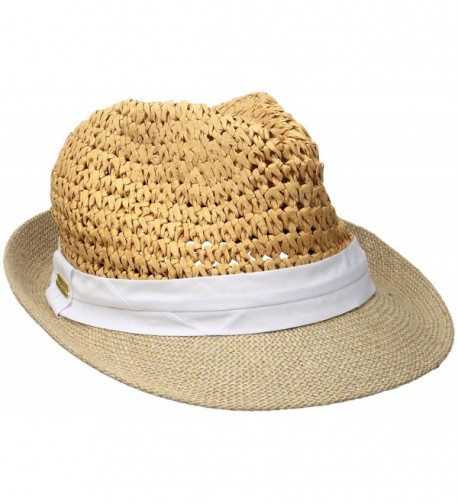 Steve Madden Women's Two Weave Banded Fedora - White - C312ODX5AAI