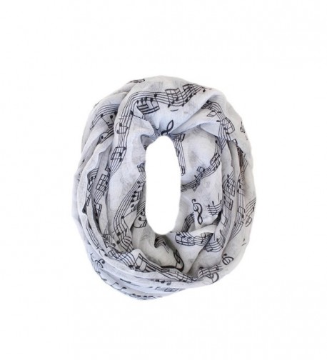 KnitPopShop Music Note Infinity Loop Scarf for Women in the Summer - White - CB12J85L17P
