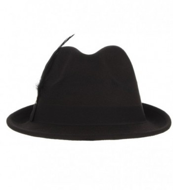 Jelord Trilby Fedora Feather Black