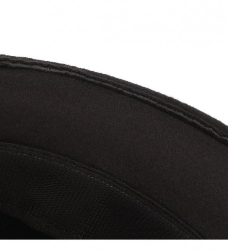 Men Wool Felt Trilby Fedora Hat Jazz Cap With Feather Black CY187CNISGD