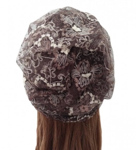 Lace Beanie Turban Women Coffee