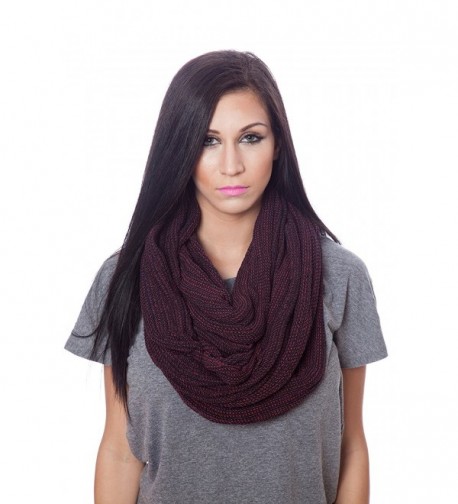 Womens 100% Cotton Super Soft Luxurious Infinity Scarf 100 Ways to Wear - Burgundy - CC12F5LF749