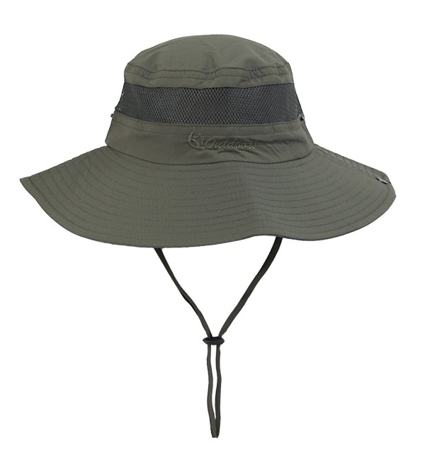 Unisex Outdoor Bucket Mesh boonie Fishing Sun Hat Army Green CQ182I0G8K0