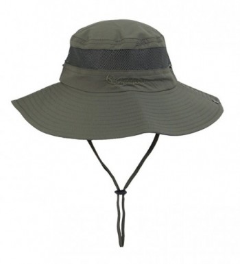 Senker Unisex Outdoor Bucket Mesh boonie Fishing Sun Hat - Army Green - CQ182I0G8K0