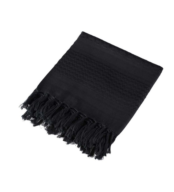 Men's Multi-function Arabian Shemagh Military Scarf Tactical Desert Keffiyeh - Black - CZ187A88TYI