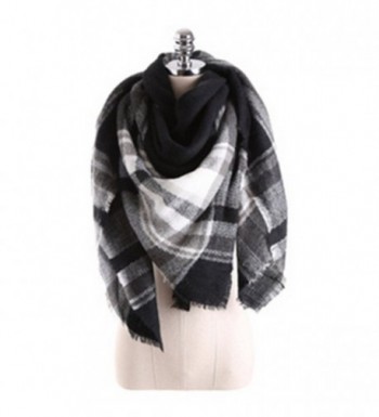 Jiamingyang Women's Oversized Cozy Plaid Checked Tartan Scarf Wrap Shawl - Pattern 08 - CG187E55RMT