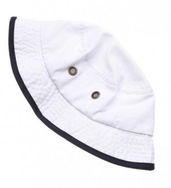 Summer Adventure Foldable Stone Washed White Navy LXL in Women's Bucket Hats