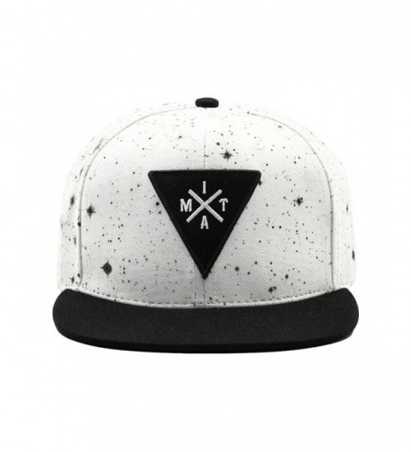 Into The AM Adjustable Snapback Hats - Flat Brim Galaxy Print- Tie Dye Cap Designs - White Space Minimalist - CU185KMNKRK