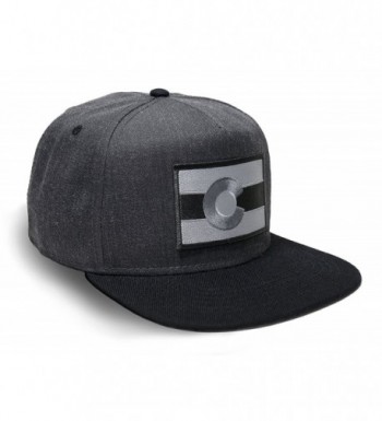 Strange Cargo Tees Colorado Flag Hat Baseball Cap Flat brim Black Grey - CU12MA53U0G