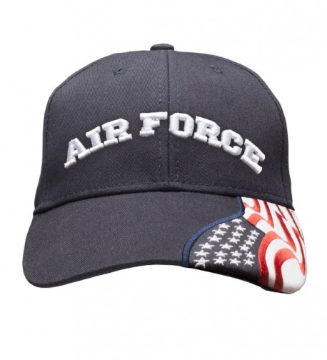 Air Force Embroidered with USA Flag Adjustable Cap 100% Cotton Basball Hat - Navy Blue - CN12N9MIJ74