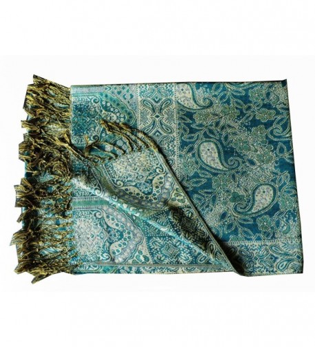 Jacquard Triplelayer Pashmina Shawl Stole in Wraps & Pashminas