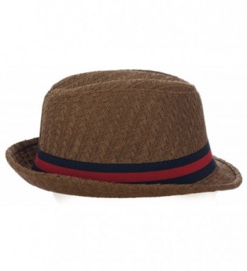 DRY77 Natural Pattern Stripe Fedora in Men's Fedoras