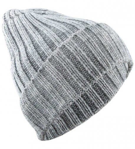 squaregarden Beanie Hats for Men Women-Winter Warm Baggy Ski Hat Knit Slouchy Cap - Grey & White - C6189I5G4K9