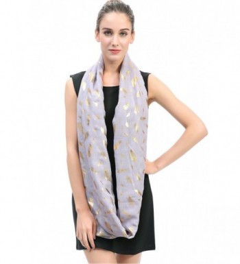 Lina Lily Metallic Feather Infinity in Fashion Scarves