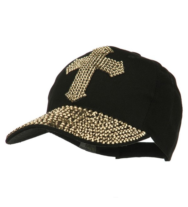 Cross Embellished Stones Baseball Cap - Black Gold - CH11P5IH7G9