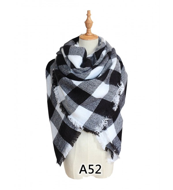 YOUNG RONG Women's Stylish Warm Blanket Long Scarves Grid Winter Large Scarf - A52 - CV186UKGZAL