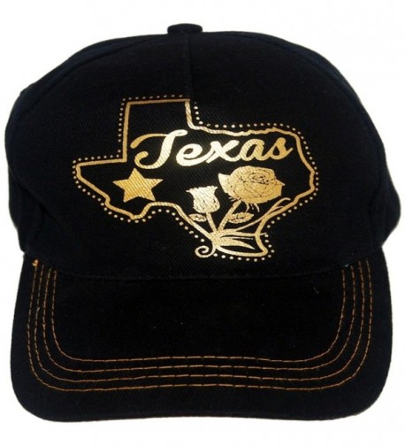 State of Texas Black and Gold Designed Adjustable Baseball Cap - CD185KI9CLG