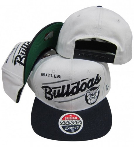 Butler Bulldogs White/Navy Adjustable Snapback Hat / Cap - C3116QJGD0R